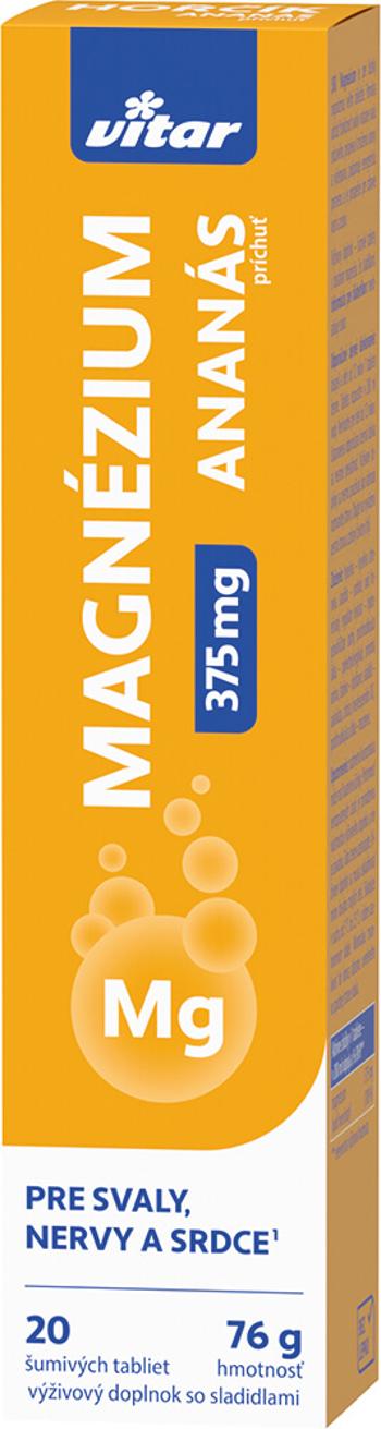 VITAR MAGNÉZIUM 375 mg s príchuťou ananásu 20 šumivých tablet