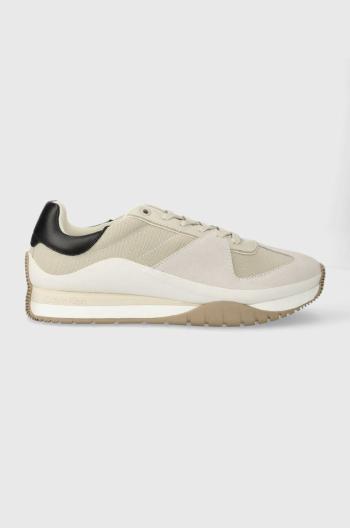 Tenisky Calvin Klein LOW TOP LACE UP béžová farba, HM0HM01286