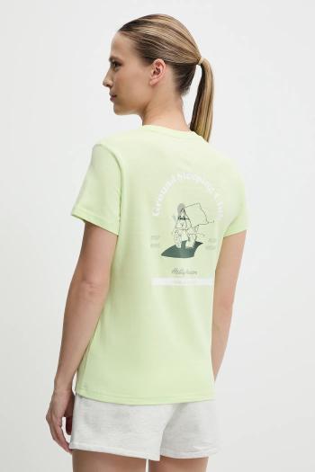 Bavlnené tričko Helly Hansen MASSIF GRAPHIC dámske, zelená farba, 54595