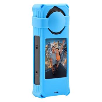 PULUZ Silikónový obal pre akčnú kameru Insta360 X5 modrý