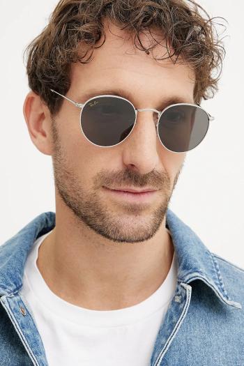 Slnečné okuliare Ray-Ban pánske, strieborná farba, 0RB3447