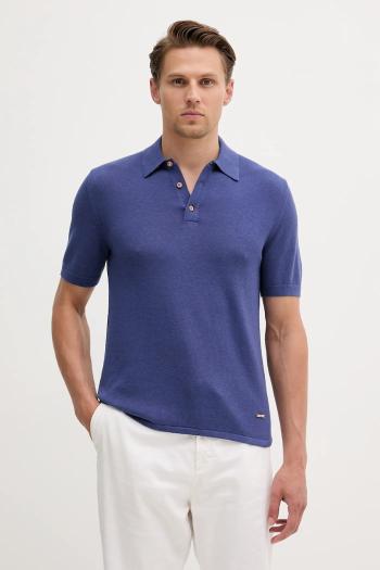 Polo tričko United Colors of Benetton pánske, fialová farba, jednofarebné, 14HAU301K