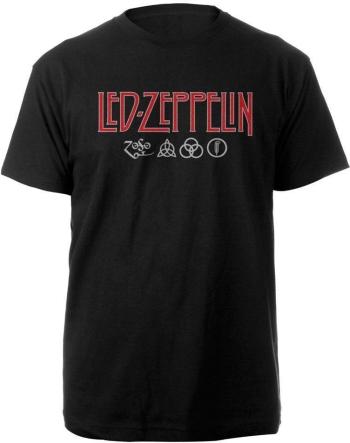 Led Zeppelin Tričko Logo & Symbols Unisex Black L