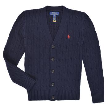 Polo Ralph Lauren  CABLE CARDI-SWEATER-CARDIGAN  Vesty bez rukávov/Cardigany Námornícka modrá