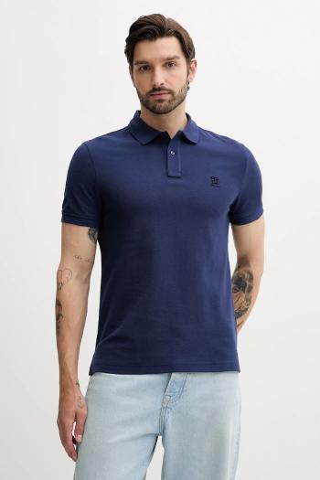 Bavlnené polo tričko Tommy Hilfiger čierna farba, s nášivkou, MW0MW33167