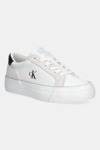 Tenisky Calvin Klein Jeans VULC FLATFORM MG NYLON MIX biela farba, YW0YW01896