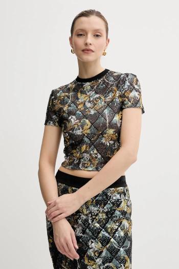 Tričko Versace Jeans Couture dámske, čierna farba, 78HAH602 JS443