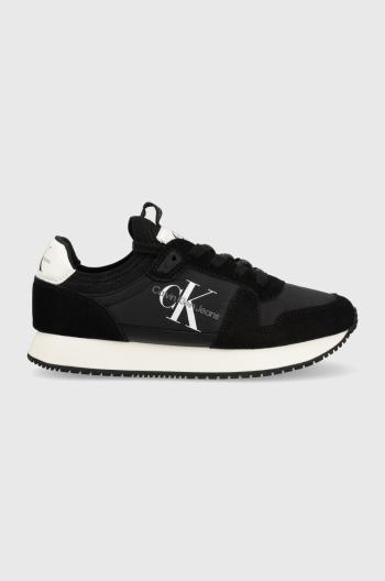 Tenisky Calvin Klein Jeans YW0YW00840 RUNNER SOCK LACEUP NY-LTH W čierna farba, YW0YW00840