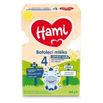 HAMI 4 Batoľacie mlieko s príchuťou vanilky od ukončeného 24.mesiaca 600 g