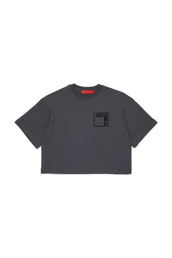 Detské bavlnené tričko MAX&Co. MAXT23F OVER T-SHIRT šedá farba, MX0197