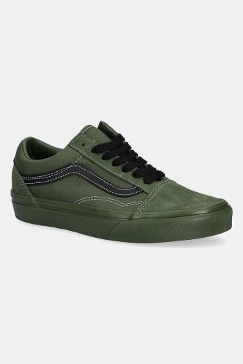 Semišové tenisky Vans Old Skool zelená farba, VN000D6W2031