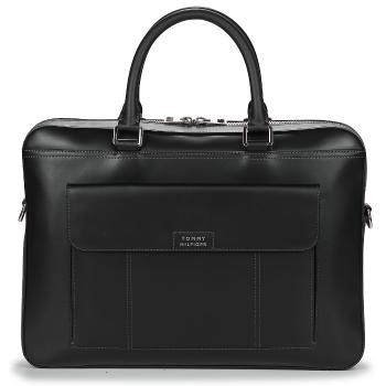 Tommy Hilfiger  TH SPW LEATHER COMPUTER BAG  Aktovky Čierna