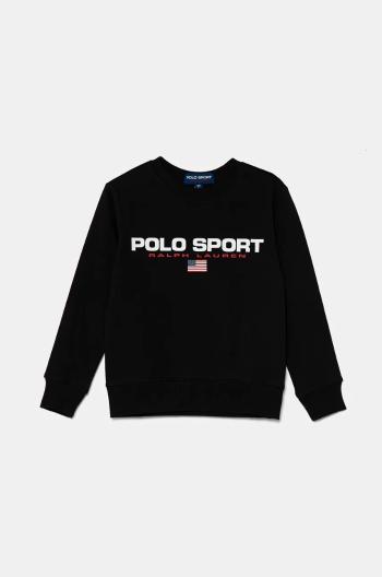 Detská mikina Polo Ralph Lauren čierna farba, s potlačou, 323962110002