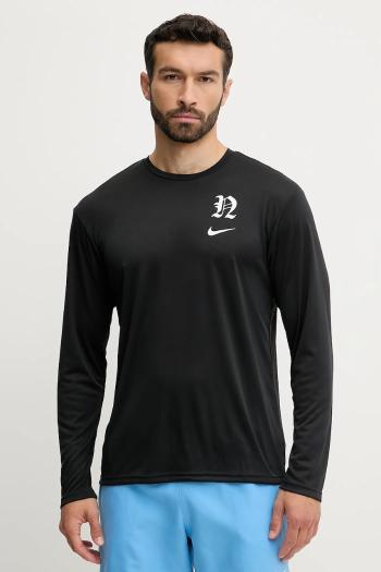 Tréningové tričko s dlhým rukávom Nike čierna farba, NESSF474