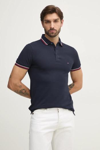 Polo tričko Tommy Hilfiger pánske, tmavomodrá farba, jednofarebné, MW0MW37346