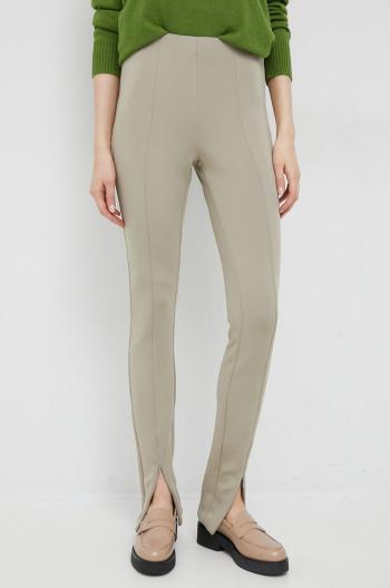 Nohavice Calvin Klein dámske, béžová farba,