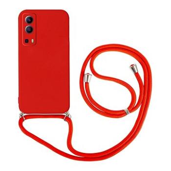 TopQ Kryt Vivo Y72 5G červený se šňůrkou 93951 (93951)