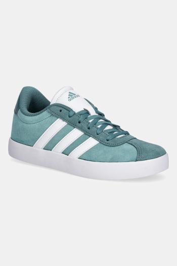 Detské semišové tenisky adidas VL COURT 3.0 zelená farba, JS3490