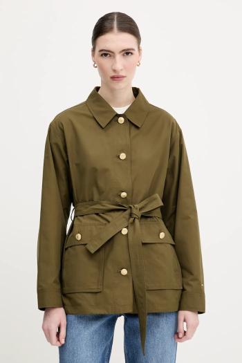 Bunda Tommy Hilfiger zelená farba, prechodná, WW0WW45620