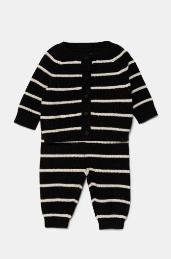 Detská bavlnená súprava Calvin Klein Jeans čierna farba, IN0IN00225