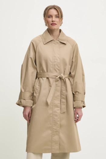 Kabát Answear.LAB dámsky, béžová farba, prechodný, oversize