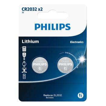 Philips Batéria CR2032 3 V, lítiová gombíková, 2 ks