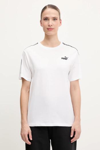 Bavlnené tričko Puma dámske, biela farba, 685009