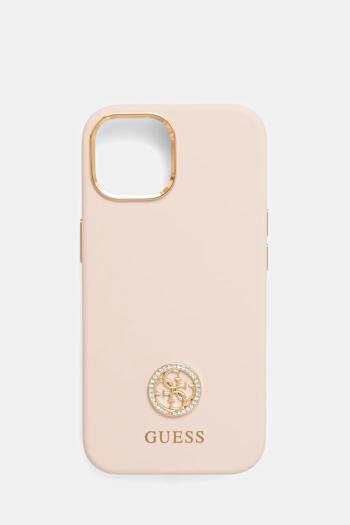 Puzdro na mobil Guess iPhone 15 / 14 / 13 6.1" ružová farba, GUHCP15SM4DGPP