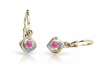 Cutie Jewellery Zlaté detské náušnice C1897-10-X-1 fuchsiová