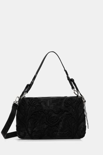 Kabelka Desigual ROMEO FLORAL TOTAL BL čierna farba, 25WAXP41