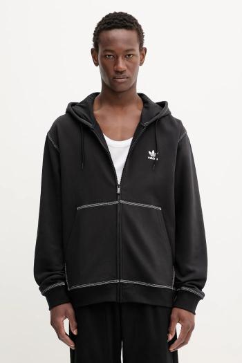 Mikina adidas Originals Essentials čierna farba, s kapucňou, jednofarebná, JW0969