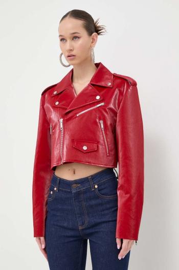 Bunda Moschino Jeans dámska, červená farba, prechodná