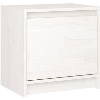 SHUMEE Nočný stolík biely 40 × 30,5 × 40 cm masívne borovicové drevo, 808115