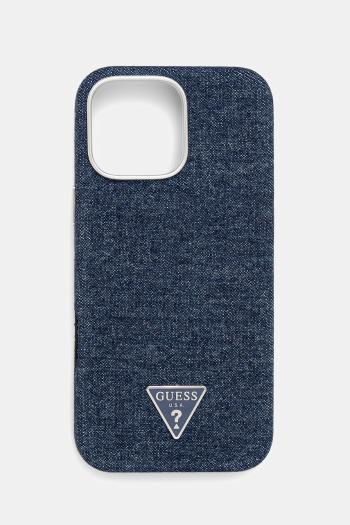 Puzdro na mobil Guess iPhone 16 Pro Max modrá farba, GUHMP16XRJFWTLB