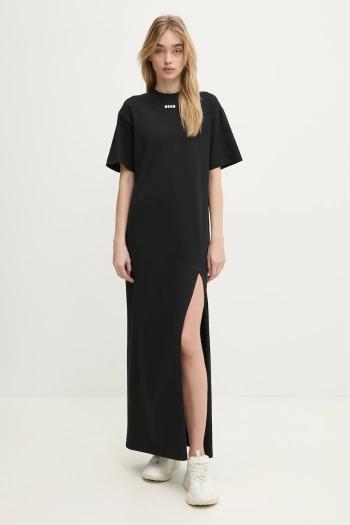 Šaty MSGM čierna farba, maxi, rovný strih, 3841MDA83.257002