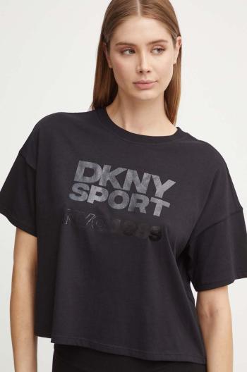 Bavlnené tričko Dkny dámske, čierna farba, DP4T9972