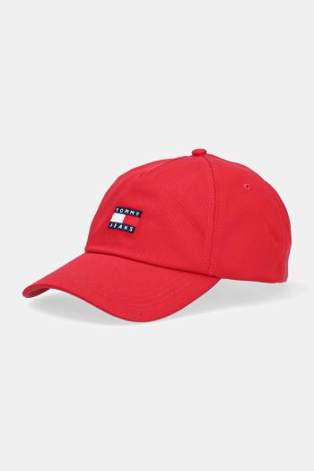 Bavlnená šiltovka Tommy Jeans béžová farba, s nášivkou, AW0AW16991