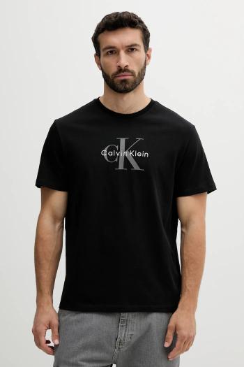Tričko Calvin Klein Jeans pánske, čierna farba, s potlačou, LV04RB862G