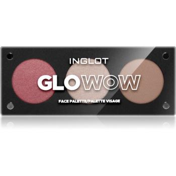 Inglot Face Palette rozjasňovač, bronzer a lícenka odtieň GLOWOW 7 g