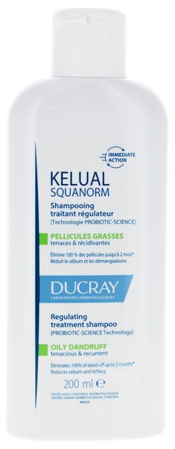 Ducray Šampón pre starostlivosť o mastné lupiny Kelual Squanorm (Regulating Treatment Shampoo) 200 ml