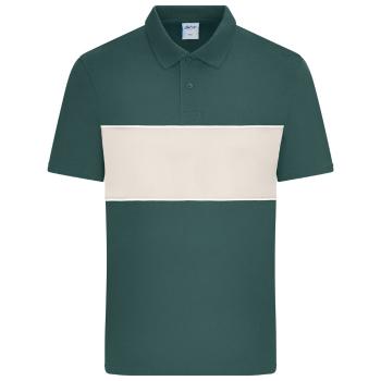 James & Nicholson (Daiber) Polokošeľa s kontrastným pásikom 8050 - Dymová zelená / pieskovcová | 3XL