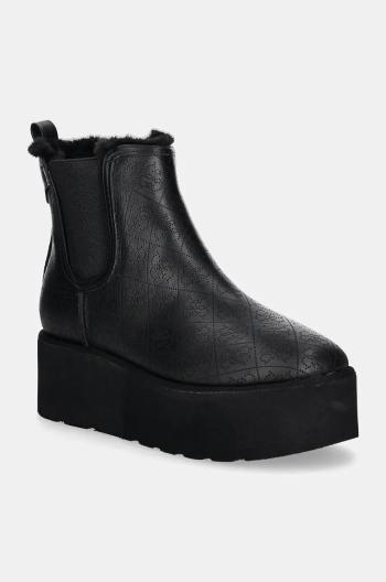 Topánky chelsea Guess JILAINE čierna farba, na platforme, jemne zateplené, FLFJIL FAL10