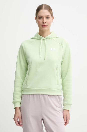 Mikina Under Armour Armour Fleece Pro dámska, zelená farba, s kapucňou, jednofarebná, 1386504