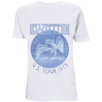 Led Zeppelin tričko Tour '75 Blue Wash Biela XL