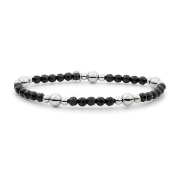 Sparkling Jewels Korálkový náramok s čiernym onyxom BLK01S-G07