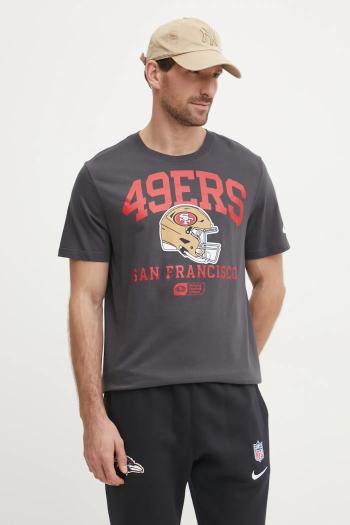 Bavlnené tričko Nike San Francisco 49ers pánske, šedá farba, s potlačou, N199-06F-73-5F1