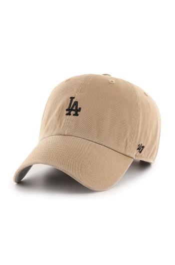 Čiapka 47 brand  MLB Los Angeles Dodgers béžová farba, s nášivkou, B-BSRNR12GWS-KHB