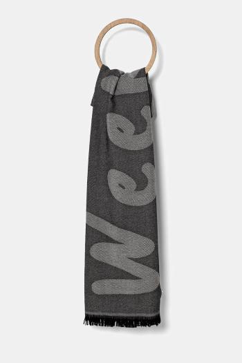 Vlnený šál Weekend Max Mara dámsky, čierna farba, vzorovaný, 2515541064600