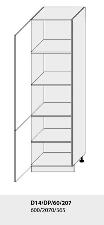 ArtExt Kuchynská linka FLORENCE mat Kuchyňa: Spodná skrinka D14/DP/60/207 / (ŠxVxH) 60 x 207 x 56,5 cm