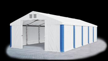 Garážový stan 6x10x2,5m strecha PVC 560g/m2 boky PVC 500g/m2 konštrukcia ZIMA Biela Biela Modré